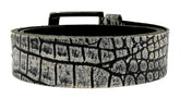 HAARLEM Men KUZE 16570 Leather Belt Croc Textured Black & White